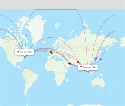 All Flight Routes From New York To Singapore JFK To SIN Flight Routes