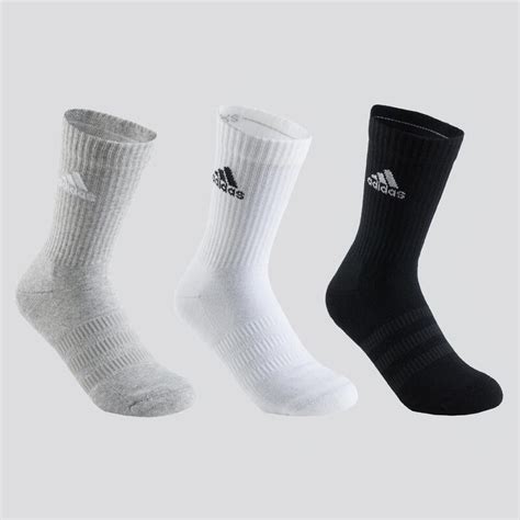 High Sports Socks Tri Pack Greywhiteblack Adidas Decathlon