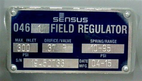 New Sensus 046 1 Field Regulator 0461 Sb Industrial Supply Inc