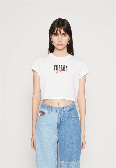 Tommy Jeans Essential Logo Print T Shirt White Uk