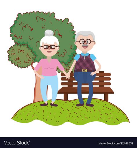 Elderly couple cartoon Royalty Free Vector Image