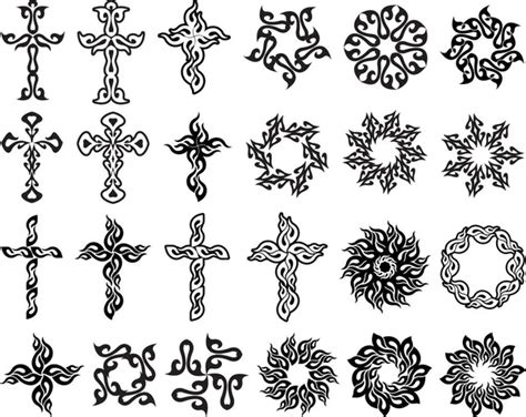 Tattoo Cross Sun Collection — Stock Vector © ajayshrivastava #164496346