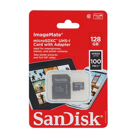 SanDisk 128GB ImageMate PRO MicroSDXC UHS 1 Memory Card With Adapter