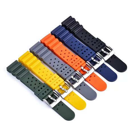 Clearance Wave Fkm Rubber Dive Watch Straps Quick Release Bars 6