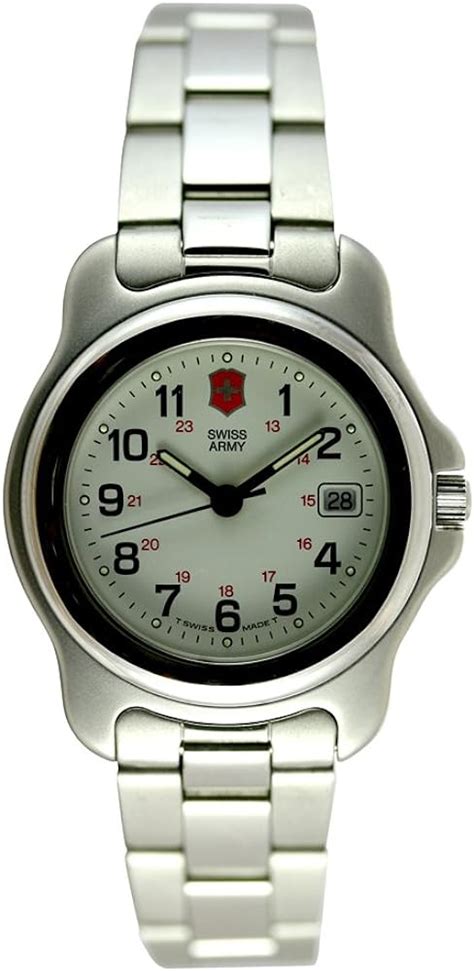 Jp Victorinox Womens Swiss Army Officer 1884 Silver Tone Watch Wrist Watches