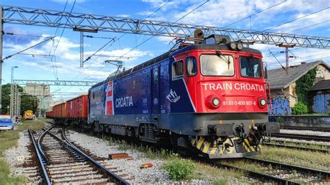 Passenger and freight trains in Zagreb Croatia Putnički i teretni