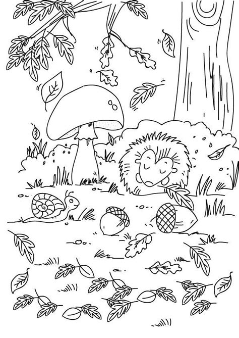 Jesień w lesie kolorowanka jesienna Fall coloring pages Coloring