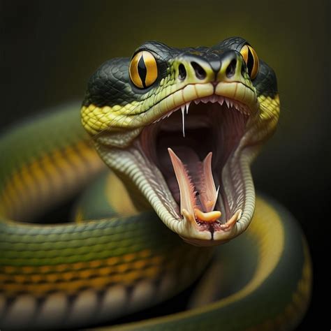 Hermosa Serpiente Cara De Primer Plano Ia Generativa Foto Premium