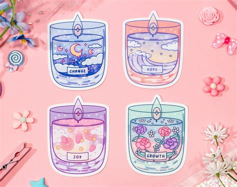 Affirmation Candles Cute Aesthetic Vinyl Stickers Etsy