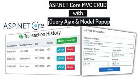 JQuery Ajax CRUD In ASP NET Core MVC Using Popup Dialog YouTube