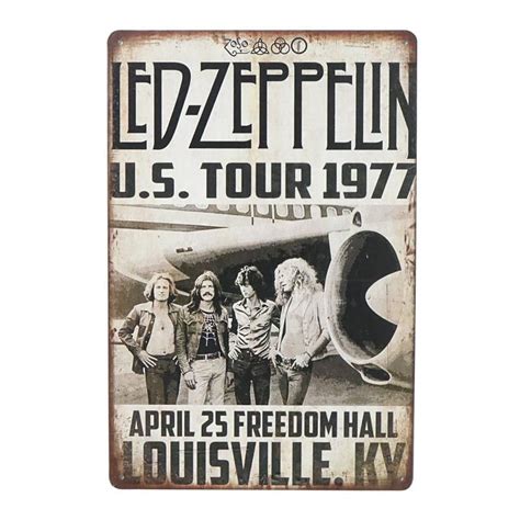 Plakat Tabliczka Dekoracyjna Metalowa Led Zeppelin Us Tour