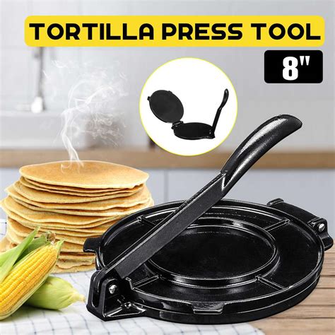 8 Inch Cast Iron Tortilla Press Maker Flour Flatbr Grandado