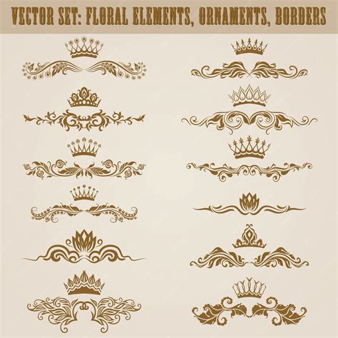 Premium Vector Set Of Vector Damask Ornaments