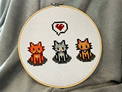 Stardew Valley Cats Cross Stitch Pattern Not The Completed Work