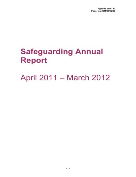 Annual Report Safeguarding