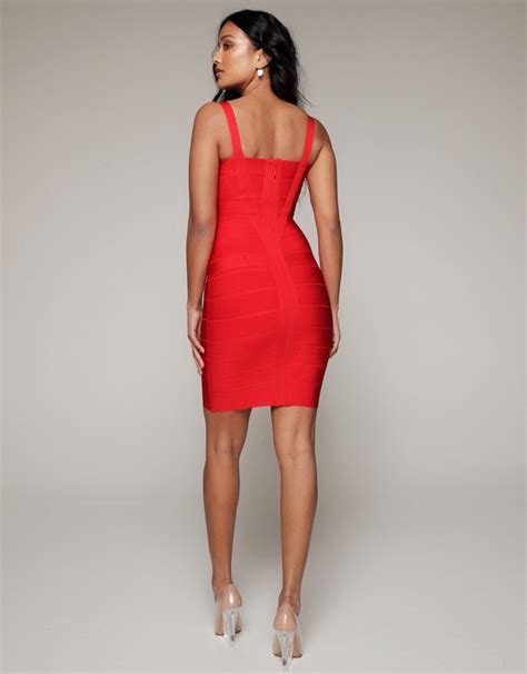 Luscious The Label Ariana Red Mini Bandage Dress Luscious The Label