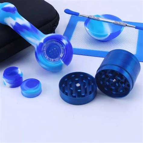 Portable Silicone Tobacco Smoking Pipe With Glass Bowl Kit Etsy