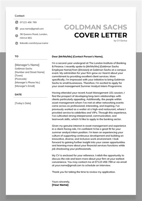 Crafting The Perfect Goldman Sachs Cover Letter A Comprehensive Guide