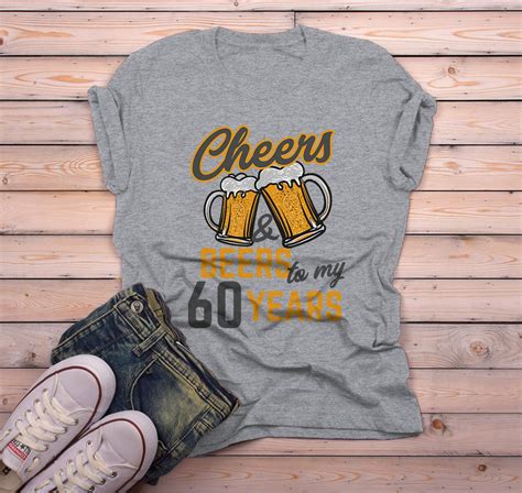 Men's Funny 60th Birthday T Shirt Cheers Beers Sixty Years - Etsy