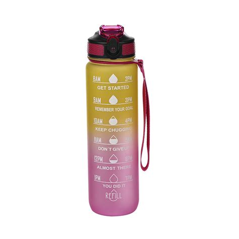 Vbxoae Motivational Water Bottle With Time Marker 32oz Squeezing Ejection Opening Bpa With