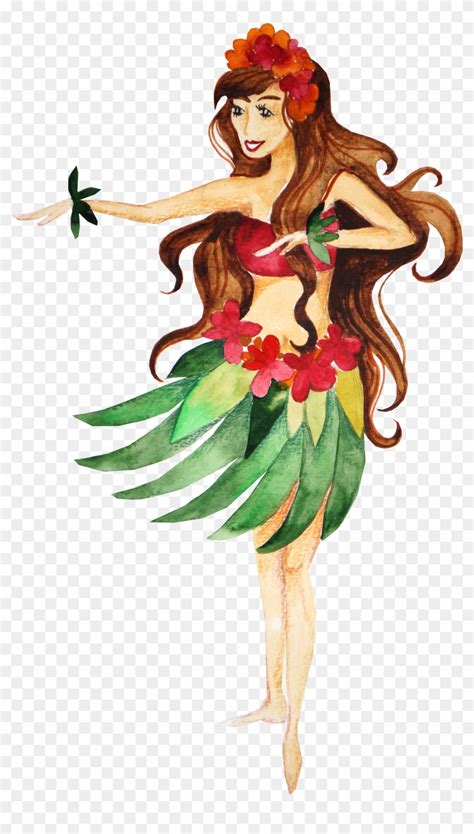 Digital Luau Girl Clip Art Hawaii Clip Art Tiki Clipart Hula Clip