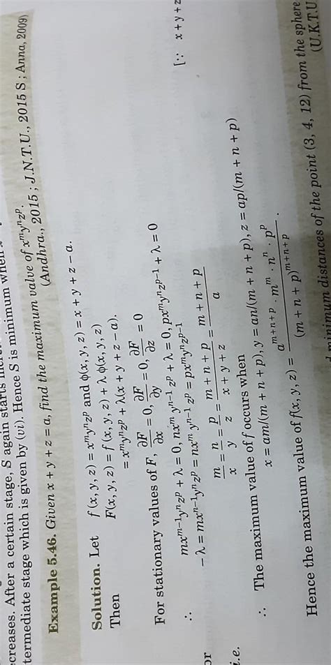 Find The Maximum Value Of X M Y N Z P Given That X Y Z A