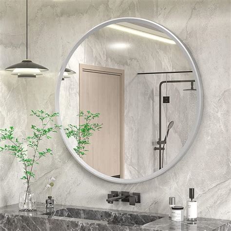 Amazon Golomo Inch Round Silver Bathroom Mirror For Wall