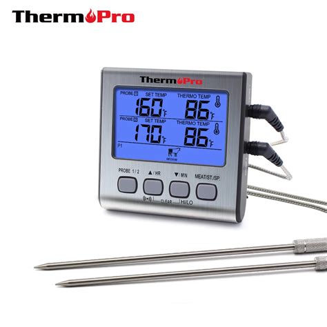 ThermoPro TP17 Dual Probe Outdoor Cooking Meat Thermometer Large LCD