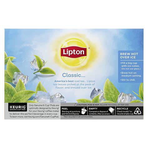 Lipton Unsweetened Black Tea K Cups For Keurig Brewers 72 Pods 12