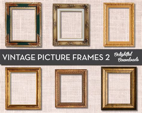 Antique Vintage Picture Frame Clip Art VOL 2 for Digital Collage, Scrapbooking, Cards, Prints - Etsy