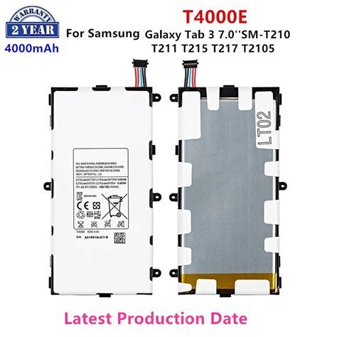 Brand New Tablet T4000e Battery 4000mah For Samsung Galaxy Tab 3 7 0 T211 T210 T215