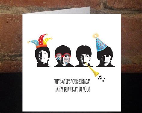 Beatles Birthday Card Etsy Beatles Birthday Birthday Cards Happy