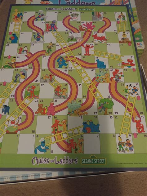 2004 Chutes And Ladders Sesame Street Milton Bradley Board Game Contemporary Manufacture