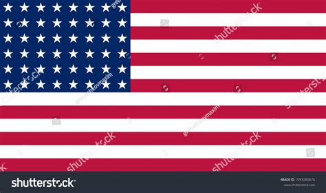 Historical Flag United States 48 Stars Stock Vector Royalty Free