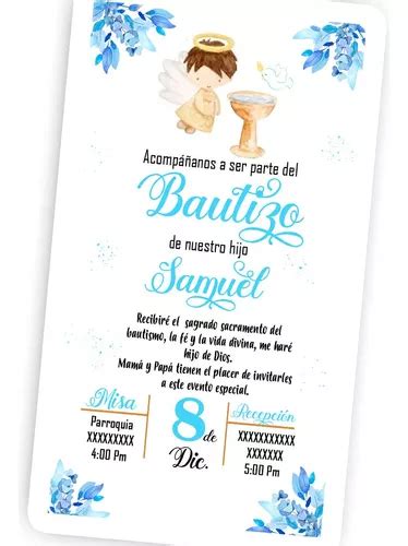 Tarjeta Invitación Digital Bautizo Niño Mebuscar Colômbia