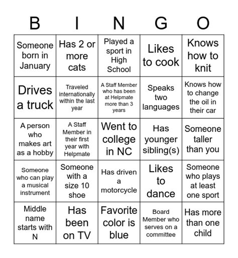 Bingo Mixer Bingo Card