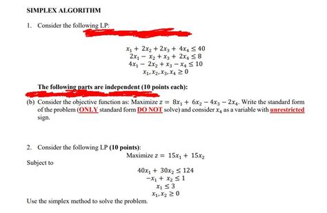 Solved 1 Consider The Following Lp