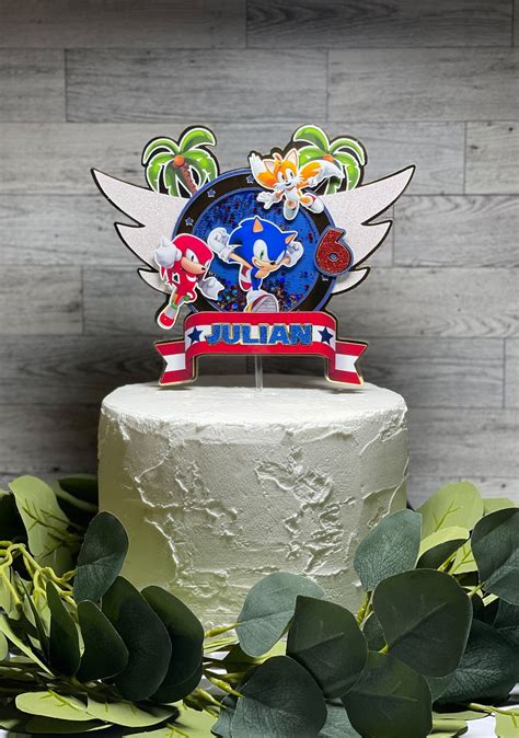 Sonic Cake Topper Sonic Hedgehog Cake Topper Sonic Shaker Cake Topper