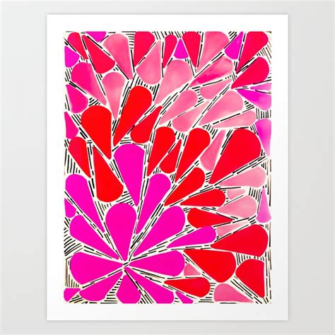 Red Blobs Art Print By Ellen Williams Society6