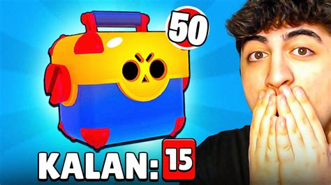 İLK DEFA 50 MEGA KUTU AÇTIM BRAWL Stars YouTube