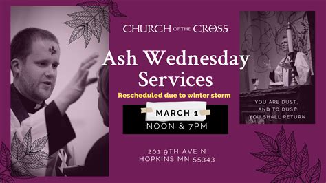 Ash Wednesday Services Rescheduled Due To Winter Storm — Church Of The