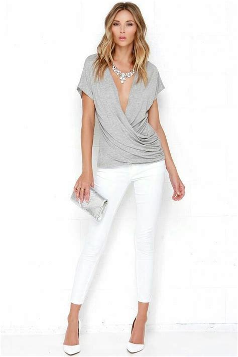 Blusa Gris Grey Top Outfit Grey Top Outfit Casual Clothes