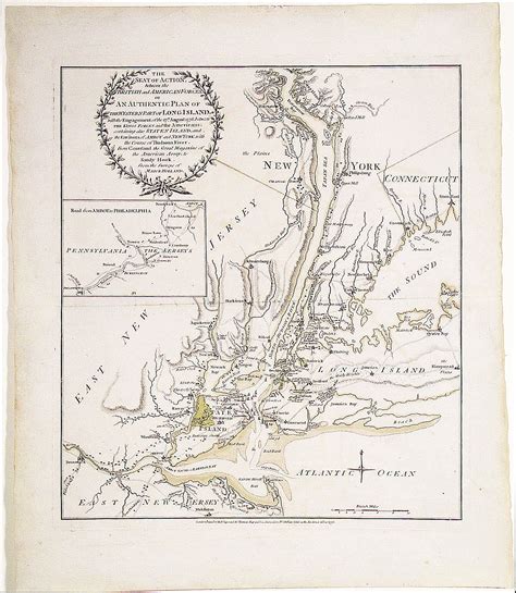 Rare broadside plan of the Battle of Long Island - Rare & Antique Maps