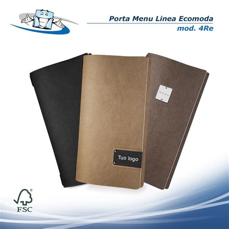 Porta Menu Popis 10 5 X 22 Cm In Vera Pelle Rigenerata Con Etichetta