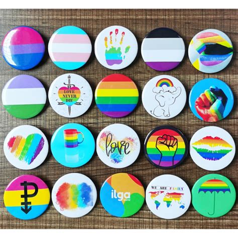 20 Kinds 2pcs Lgbt Pride Badge Rainbow Flag Gay Lesbian Bisexual