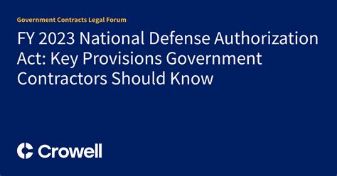 Fy National Defense Authorization Act Key Provisions Government