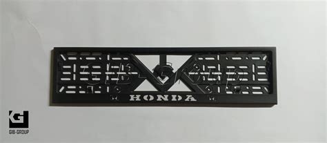 Рамка Номерного Знака с Надписью и Логотипом "HONDA" Черная Порошковая ...
