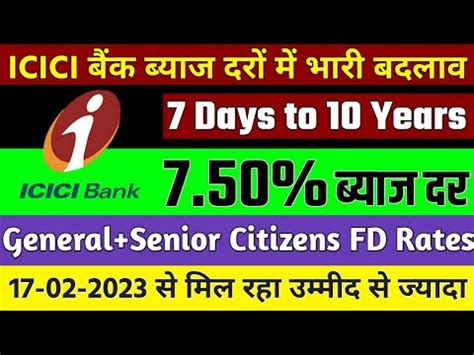 ICICI Bank Fixed Deposit Interest Rates Big Update 2023 Icici Bank Fd