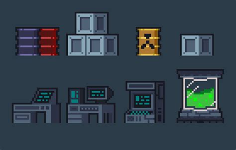 Sci Fi Lab Tileset Pixel Art Game Sprites