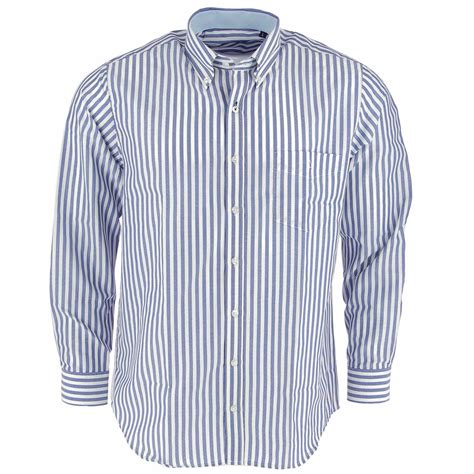 Chemise homme YACHT COLLECTION rayée blanc bleu Matière noble